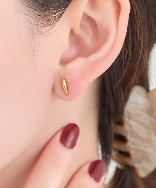 Phoebe（フィービィー）の「【金属アレルギー対応】メタルオーバルピアス(片耳)/サージカルステンレス/ユニセックス（ピアス（片耳用）・レディース・ゴールド系1/シルバー系2/ゴールド系2/シルバー系1・FREE）」の19枚目の写真