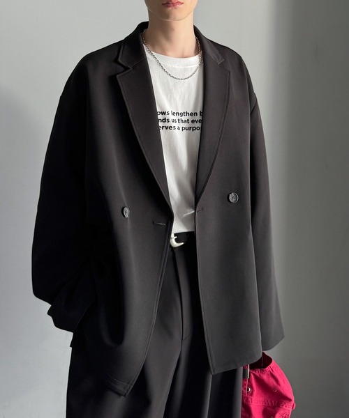 Classical Origin(NVJIW)́yClassical Originzul̕iBv_ue[[hI[o[TCYWPbg/Double-breasted tailored oversized jacket(e[[hWPbg)