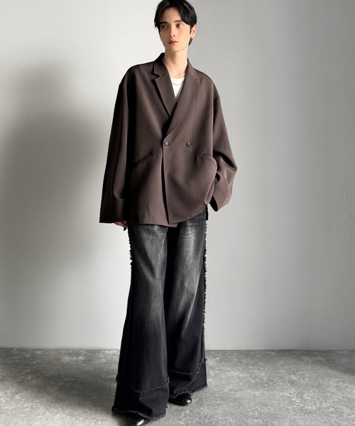 Classical Origin（クラシカルオリジン）の「【Classical Origin】「大人の風格。」ダブルテーラードオーバーサイズジャケット/Double-breasted tailored oversized jacket（テーラードジャケット・メンズ・ブラック/ブラウン・X-LARGE/MEDIUM/LARGE）」の21枚目の写真