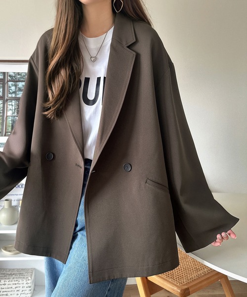 Classical Origin（クラシカルオリジン）の「【Classical Origin】「大人の風格。」ダブルテーラードオーバーサイズジャケット/Double-breasted tailored oversized jacket（テーラードジャケット・メンズ・ブラック/ブラウン・X-LARGE/MEDIUM/LARGE）」の7枚目の写真