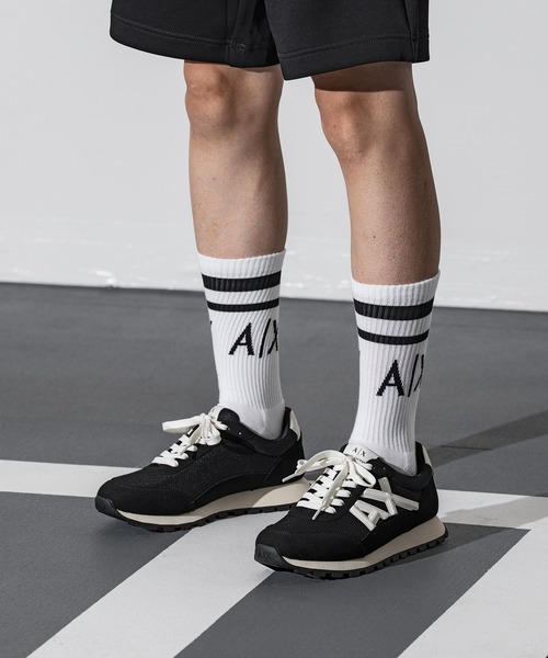 A|X アルマーニ エクスチェンジ】AXロゴ レースアップスニーカー