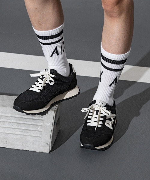 A|X アルマーニ エクスチェンジ】AXロゴ レースアップスニーカー