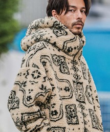 mj10918-Oversized Hooded Boa Jacket ボアジャケット