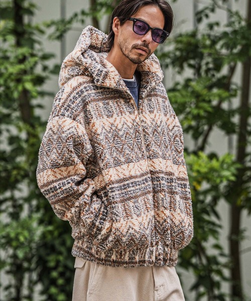 mj10918-Oversized Hooded Boa Jacket ボアジャケット（その他アウター