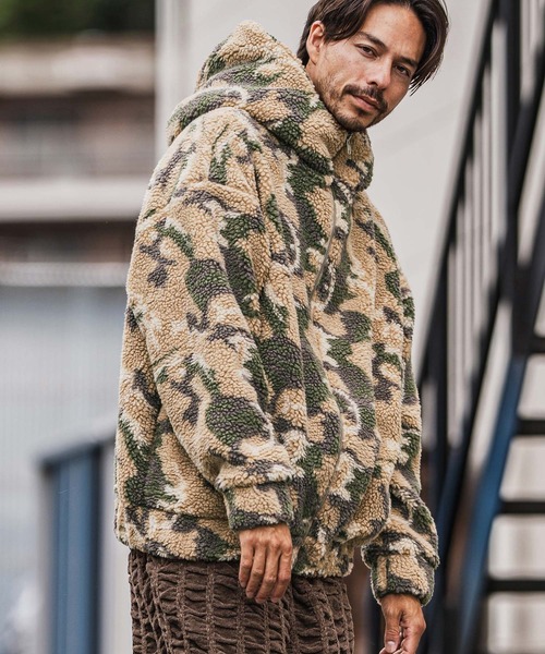 mj10918-Oversized Hooded Boa Jacket ボアジャケット（その他アウター