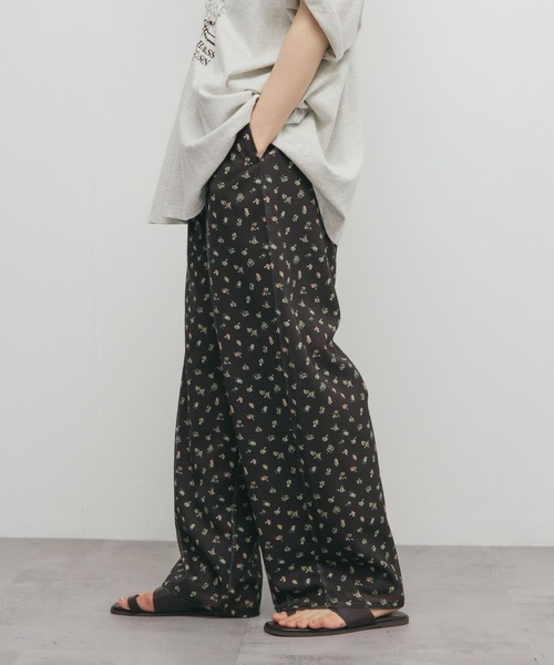 ニット メッシュ フラワー パンツ シアー 夏 韓国 ワイド hr9753 ニット メッシュ フラワー パンツ シアー 夏 ワイド 韓国 cr9753