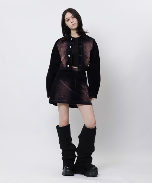 SPIRALGIRL（スパイラルガール）の「ベロアデニムジャケット（デニムジャケット・レディース・ブラウン/ネイビー・FREE）」の19枚目の写真