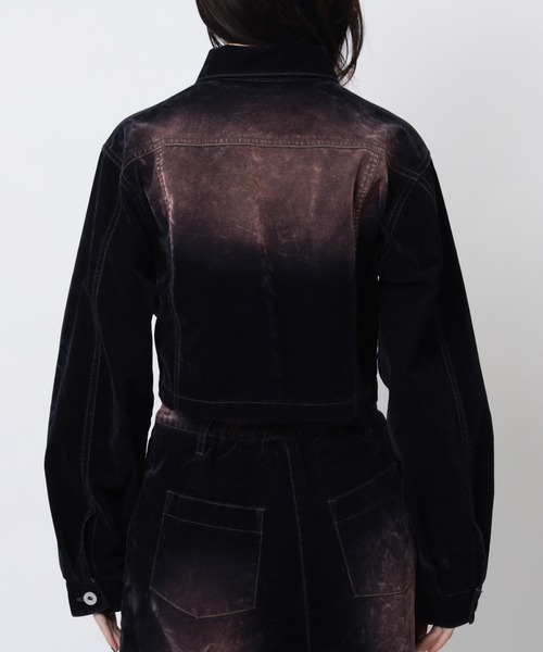 SPIRALGIRL（スパイラルガール）の「ベロアデニムジャケット（デニムジャケット・レディース・ブラウン/ネイビー・FREE）」の5枚目の写真