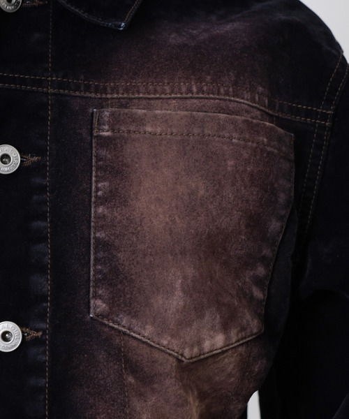 SPIRALGIRL（スパイラルガール）の「ベロアデニムジャケット（デニムジャケット・レディース・ブラウン/ネイビー・FREE）」の7枚目の写真