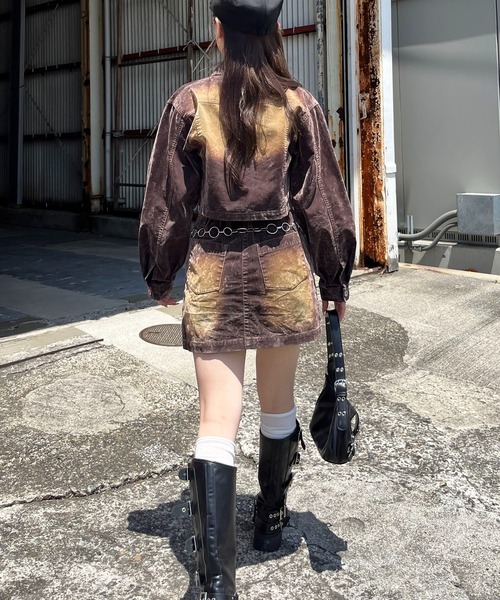 SPIRALGIRL（スパイラルガール）の「ベロアデニムジャケット（デニムジャケット・レディース・ブラウン/ネイビー・FREE）」の16枚目の写真