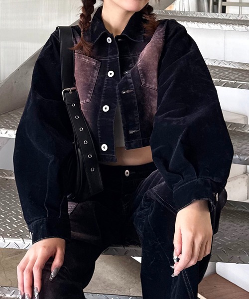 セール】ベロアデニムジャケット（デニムジャケット