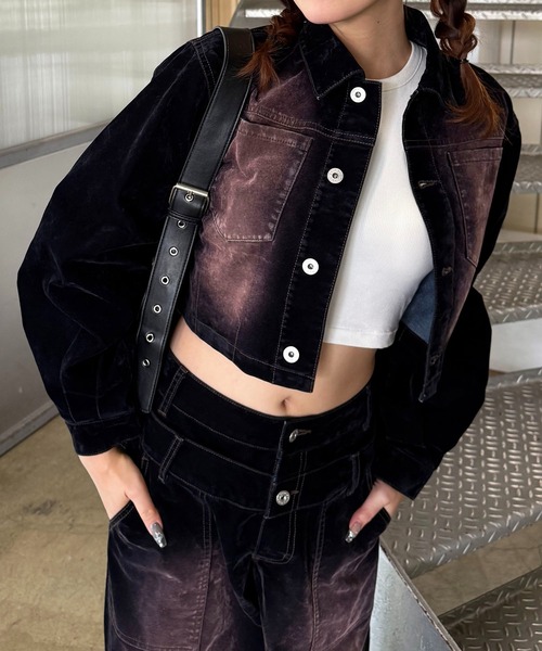 セール】ベロアデニムジャケット（デニムジャケット