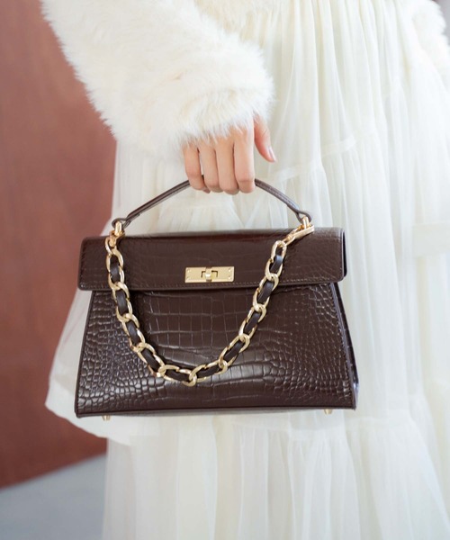 NOELA（ノエラ）の「チェーンハンドルバッグ（ハンドバッグ・レディース・ベージュ/ブラウン/ブラック・フリー）」の2枚目の写真