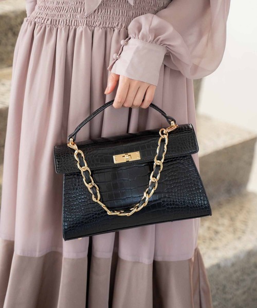 NOELA（ノエラ）の「チェーンハンドルバッグ（ハンドバッグ・レディース・ベージュ/ブラウン/ブラック・フリー）」の4枚目の写真