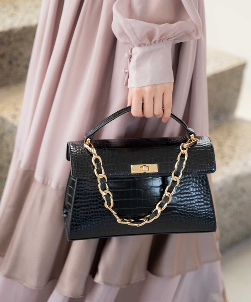 NOELA（ノエラ）の「チェーンハンドルバッグ（ハンドバッグ・レディース・ベージュ/ブラウン/ブラック・フリー）」の5枚目の写真