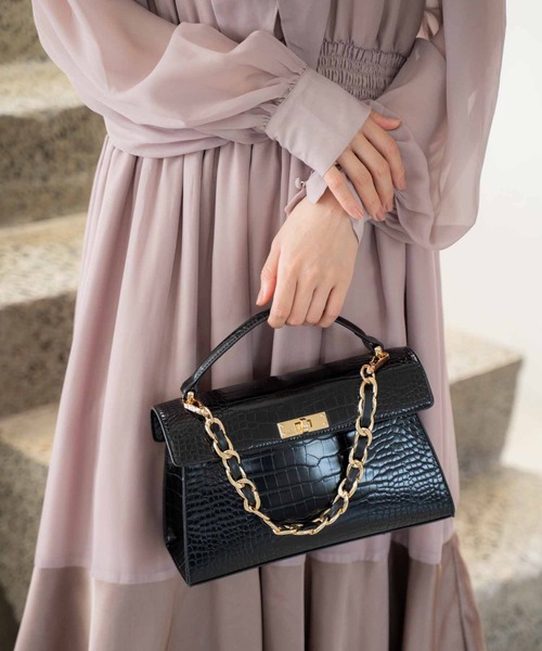 NOELA（ノエラ）の「チェーンハンドルバッグ（ハンドバッグ・レディース・ベージュ/ブラウン/ブラック・フリー）」の6枚目の写真