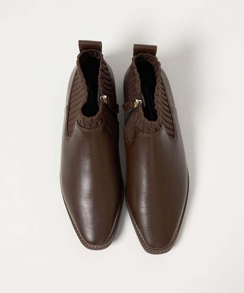 green label relaxing（グリーンレーベルリラクシング）の「ストレッチ フラット ショートブーツ 撥水（ブーツ・レディース・ブラック/ダークブラウン・S/M/L/XL）」の10枚目の写真