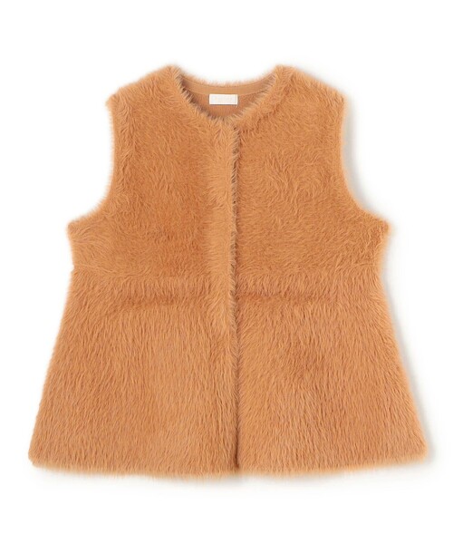 美品　未使用品に近い　TOMORROWLAND フェザーヤーン ペプラムベスト 美品 未使用品に近い TOMORROWLAND フェザーヤーン ペプラム