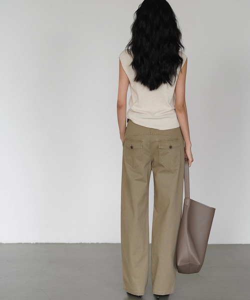 EIGHTHMONTH(エイスマンス)の「カーブライン ワイドパンツ EM25a008【EIGHTHMONTH】(その他パンツ・レディース・カーキ・M/S/L)」の6枚目の写真