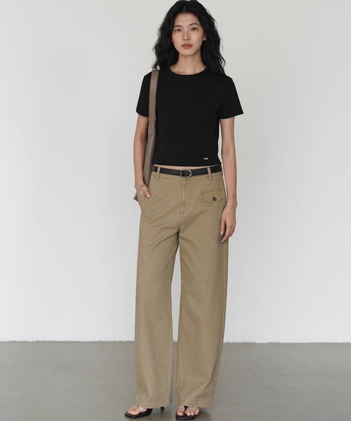 EIGHTHMONTH(エイスマンス)の「カーブライン ワイドパンツ EM25a008【EIGHTHMONTH】(その他パンツ・レディース・カーキ・M/S/L)」の7枚目の写真