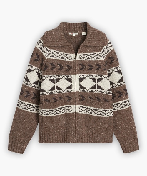 Levi's(リーバイス)の「Levi's/リーバイス FAIRISLE カーディガン(カーディガン/ボレロ・レディース・ブラウン・M/S/XS)」の4枚目の写真