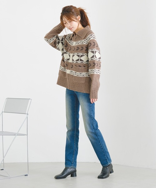 Levi's(リーバイス)の「Levi's/リーバイス FAIRISLE カーディガン(カーディガン/ボレロ・レディース・ブラウン・M/S/XS)」の7枚目の写真