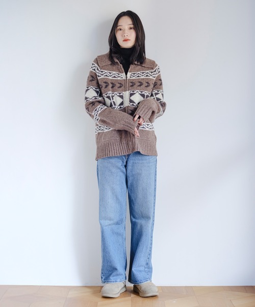 Levi's(リーバイス)の「Levi's/リーバイス FAIRISLE カーディガン(カーディガン/ボレロ・レディース・ブラウン・M/S/XS)」の13枚目の写真