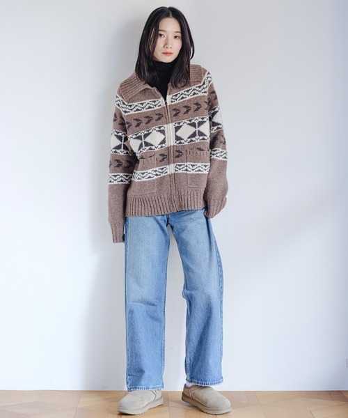 Levi's(リーバイス)の「Levi's/リーバイス FAIRISLE カーディガン(カーディガン/ボレロ・レディース・ブラウン・M/S/XS)」の12枚目の写真