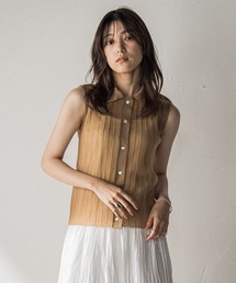【WEB限定】シアーノースリーブニットプルオーバー≪手洗い可能≫