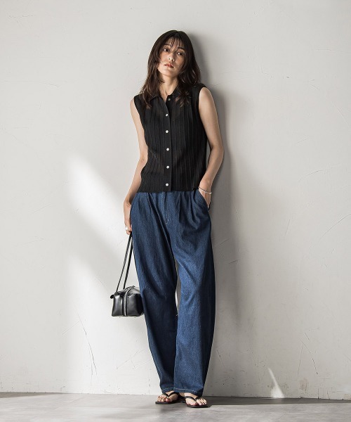 MAYSON GREY（メイソングレイ）の「【WEB限定】シアーノースリーブニットプルオーバー≪手洗い可能≫（ニット/セーター・レディース・キャメル/ブラック・M）」の19枚目の写真