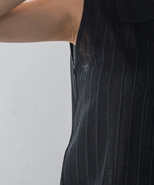 MAYSON GREY（メイソングレイ）の「【WEB限定】シアーノースリーブニットプルオーバー≪手洗い可能≫（ニット/セーター・レディース・キャメル/ブラック・M）」の11枚目の写真