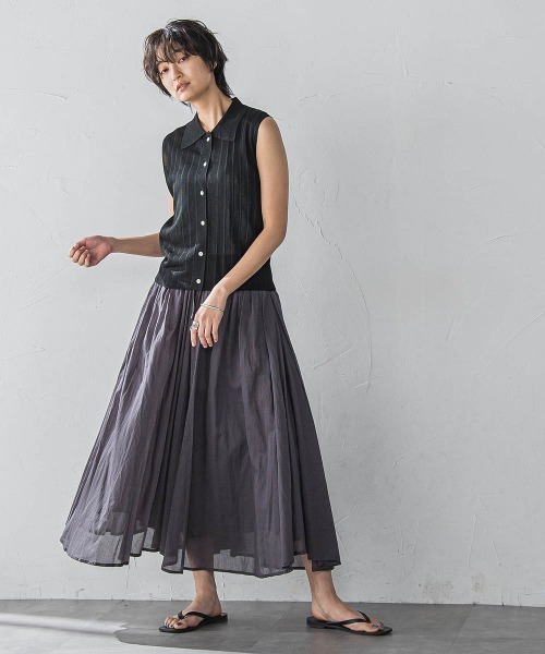 MAYSON GREY（メイソングレイ）の「【WEB限定】シアーノースリーブニットプルオーバー≪手洗い可能≫（ニット/セーター・レディース・キャメル/ブラック・M）」の15枚目の写真