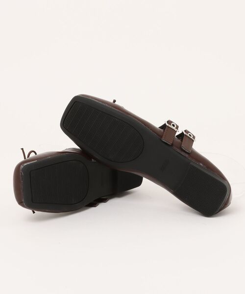 Revo.(レボ)の「ダブルベルト リボン バレエシューズ(バレエシューズ・レディース・ブラウン/シルバー/ブラック・L/M)」の5枚目の写真