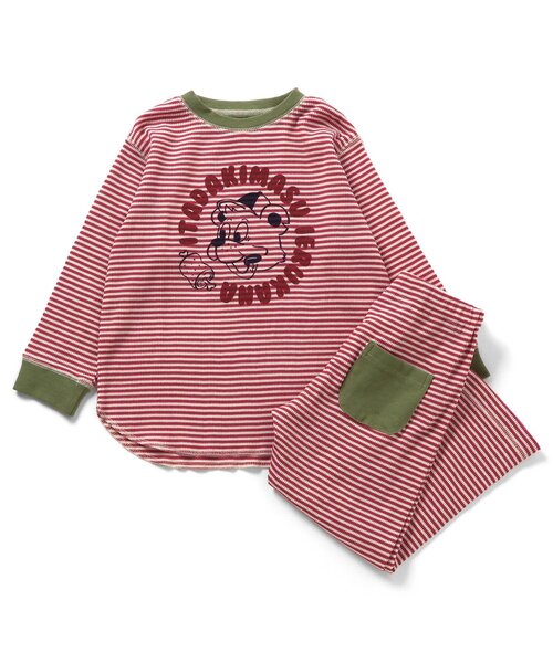 ハマさん専用 リンク】サークルロゴボーダーテレコパジャマ（ルームウェア