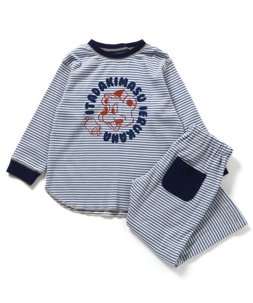 ハマさん専用 リンク】サークルロゴボーダーテレコパジャマ（ルームウェア