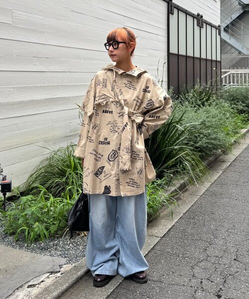 SOUNDSGOOOOD（サウンズグッド）の「【SOUNDS GOOOOD】（セット商品）フードシャツコート＆マルチウェイレ（シャツ/ブラウス・メンズ・ベージュ・ONE SIZE）」の2枚目の写真