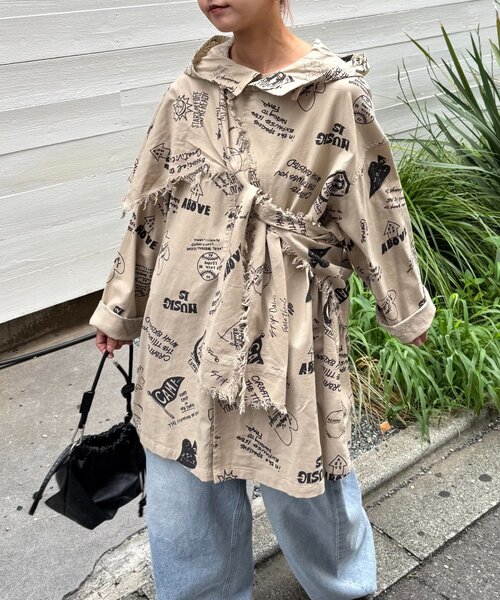 SOUNDSGOOOOD（サウンズグッド）の「【SOUNDS GOOOOD】（セット商品）フードシャツコート＆マルチウェイレ（シャツ/ブラウス・メンズ・ベージュ・ONE SIZE）」の3枚目の写真