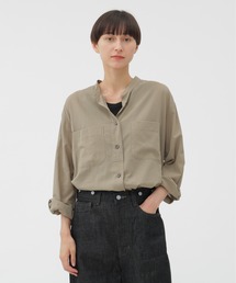 ✔️MHL マーガレットハウエル ブラウス ノーカラー アイボリー シャツ MARGARET HOWELL｜マーガレット・ハウエルのシャツ/ブラウス
