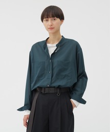 【MARGARET HOWELL】✳︎かわいいノーカラー コットンブラウスシャツⅢ MARGARET HOWELL｜マーガレット・ハウエルのシャツ/ブラウス