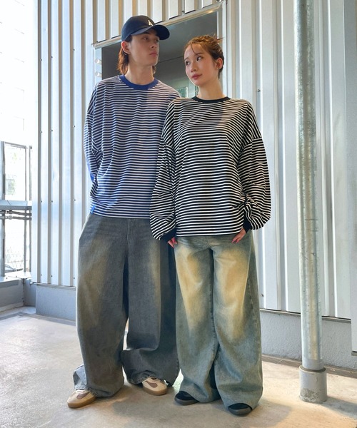 ALAND（エーランド）の「【UNISEX】ALAND／ボーダーロンT（Tシャツ/カットソー・レディース・ブラック/ブルー・MEDIUM/LARGE）」の9枚目の写真