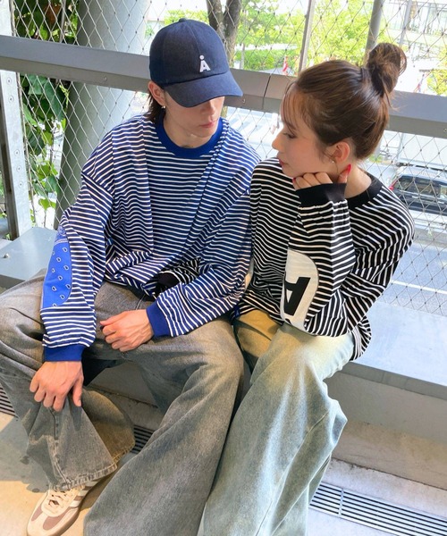 ALAND（エーランド）の「【UNISEX】ALAND／ボーダーロンT（Tシャツ/カットソー・レディース・ブラック/ブルー・MEDIUM/LARGE）」の11枚目の写真