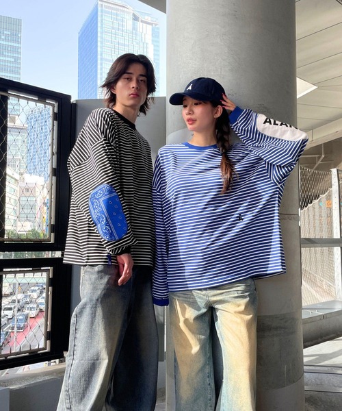 ALAND（エーランド）の「【UNISEX】ALAND／ボーダーロンT（Tシャツ/カットソー・レディース・ブラック/ブルー・MEDIUM/LARGE）」の12枚目の写真