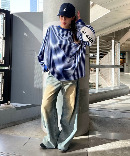 ALAND（エーランド）の「【UNISEX】ALAND／ボーダーロンT（Tシャツ/カットソー・レディース・ブラック/ブルー・MEDIUM/LARGE）」の16枚目の写真