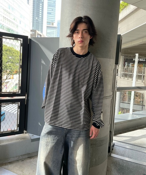 ALAND（エーランド）の「【UNISEX】ALAND／ボーダーロンT（Tシャツ/カットソー・レディース・ブラック/ブルー・MEDIUM/LARGE）」の7枚目の写真