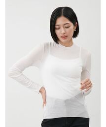 Mila Owen（ミラオーウェン）の「コットン100％クルーネックシアーロンT（Tシャツ/カットソー）」