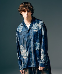 glamb グラム　柄シャツ　総柄シャツ　花柄シャツ　ポリシャツ glamb｜グラムのシャツ/ブラウス（花柄・ボタニカル柄）通販