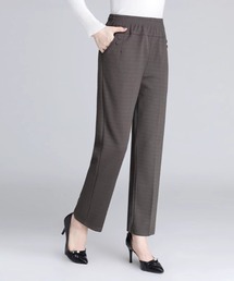 ウエストゴムシンプルテーパードパンツ