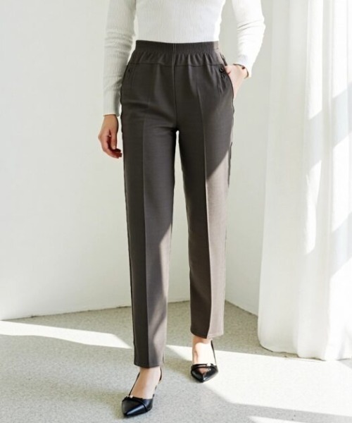 cammie(キャミー)の「ウエストゴムシンプルテーパードパンツ(その他パンツ・レディース・ブラック/ブラウン・MEDIUM/LARGE)」の8枚目の写真