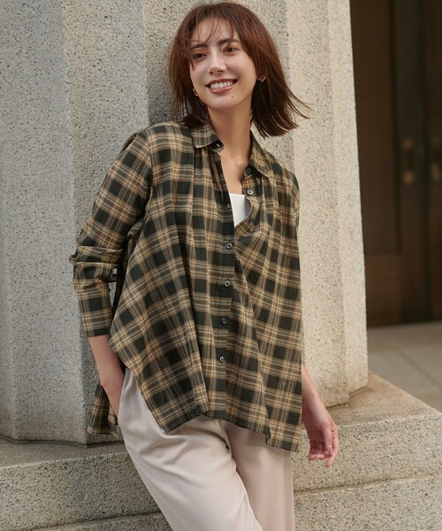 WEB&一部店舗限定】シアーコットン チェック シャツ(シャツ/ブラウス WEB&一部店舗限定】シアーコットン チェック シャツ(シャツ/ブラウス