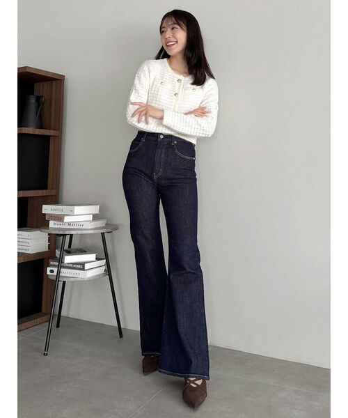 新品未使用 ニットツイードショートジャケット 新品タグ付き》ミラオーウェン ニットツイードショート